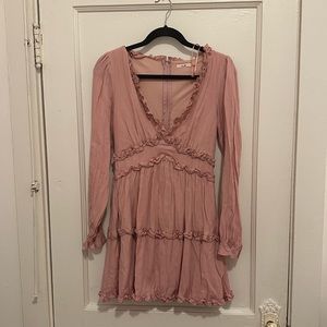 pink v neck dress mi ami